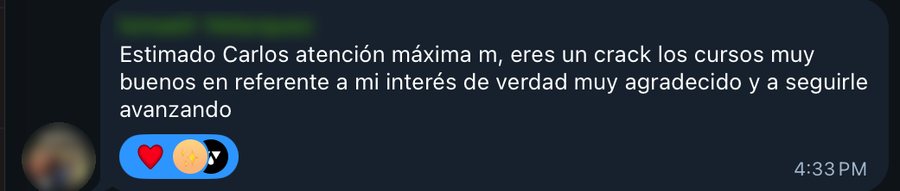Reseña de un miembro de la Membresía VIP en el grupo de Telegram