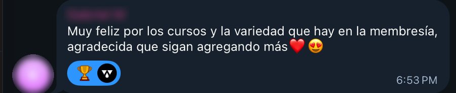 Reseña de un miembro de la Membresía VIP en el grupo de Telegram