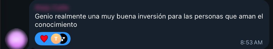 Reseña de un miembro de la Membresía VIP en el grupo de Telegram