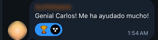 Reseña de un miembro de la Membresía VIP en el grupo de Telegram